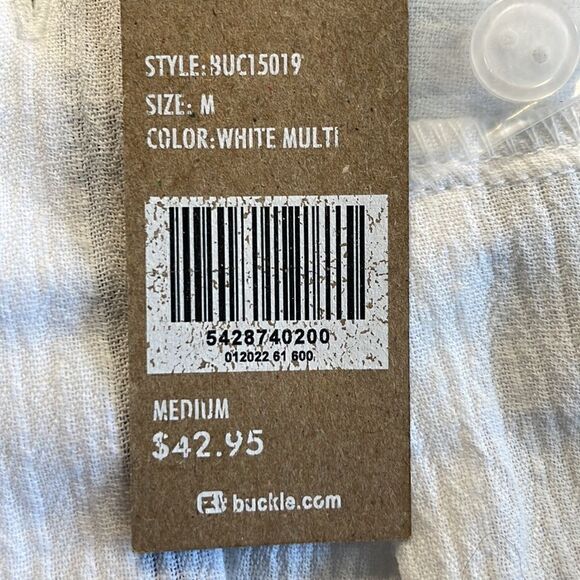 NWT cotton button down long sleeve shirt size M - Picture 8 of 9